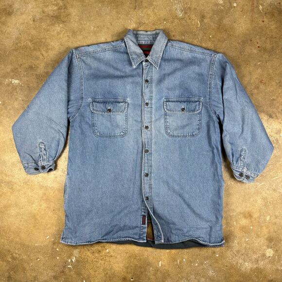 Vintage Wolverine Denim Workwear Jacket Men’s L Southwestern-Style Fleece Lining - Picture 2 of 11